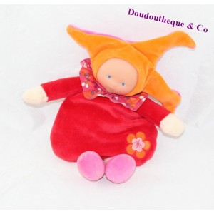 Leprechaun Doudou COROLLA Miss Grenadine red orange 25 cm doll