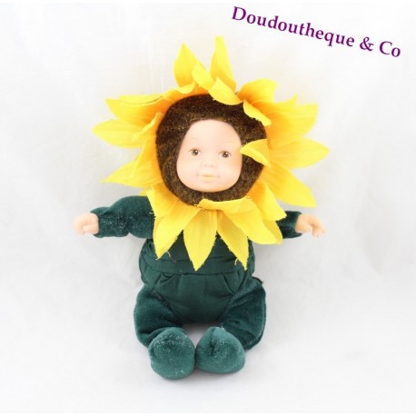 A bordo Perversión Exclusivo Muñeca de girasol bebé ANNE GEDDES verde amarillo 24 cm - SOS suave