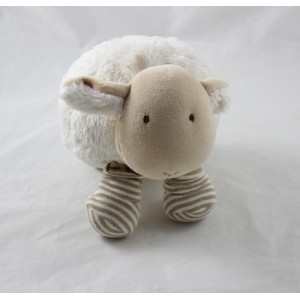 Sheep towel NATALYS beige stripes brown ball 22 cm
