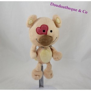 Organic bear plush BioDours beige heart cockade dog 25 cm