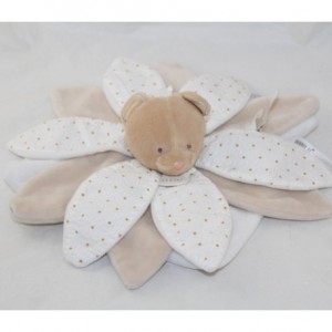 Flat cuddly toy bear DOUDOU ET COMPAGNIE petals dreamcatcher beige 26 cm