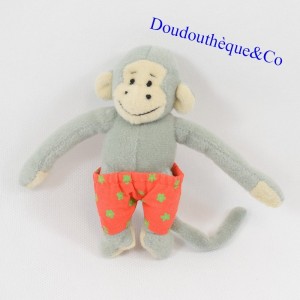 Mini mono de felpa Popi BAYARD Shorts con flores verdes 12 cm