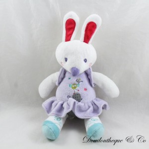 Peluche lapin NICOTOY robe violette