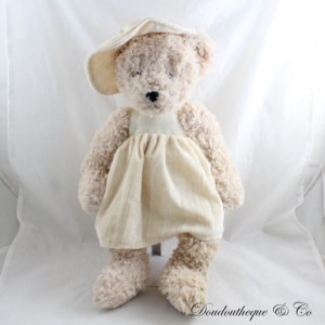 Teddy bear plush LOUISE MANSEN bear beige pink hat 48 cm