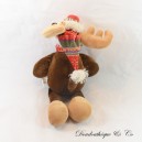 Reno de peluche ROLDAN Bufanda y gorro de Navidad de alce o ciervo 55 cm