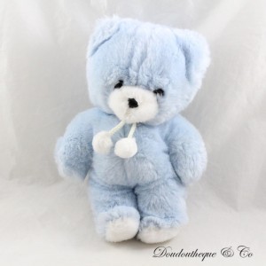 Teddy bear teddy bear blue white pompoms bell 23 cm