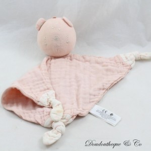 Flat bear cuddly toy SIMBA TOYS salmon pink swaddle diamond fabrics 30 cm