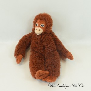 Small brown IKEA monkey plush toy with long hair 20 cm