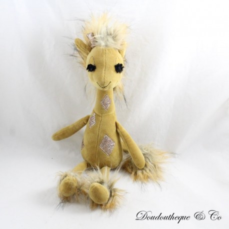 Peluche Gina girafe JELLYCAT Swellegant marron moutarde 37 cm